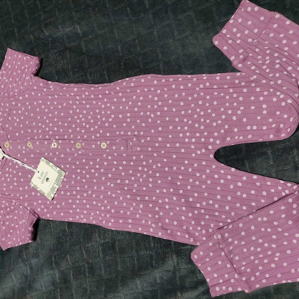 Kate Quinn Purple Grape Polka Dot Romper. Nwt Sz 3t